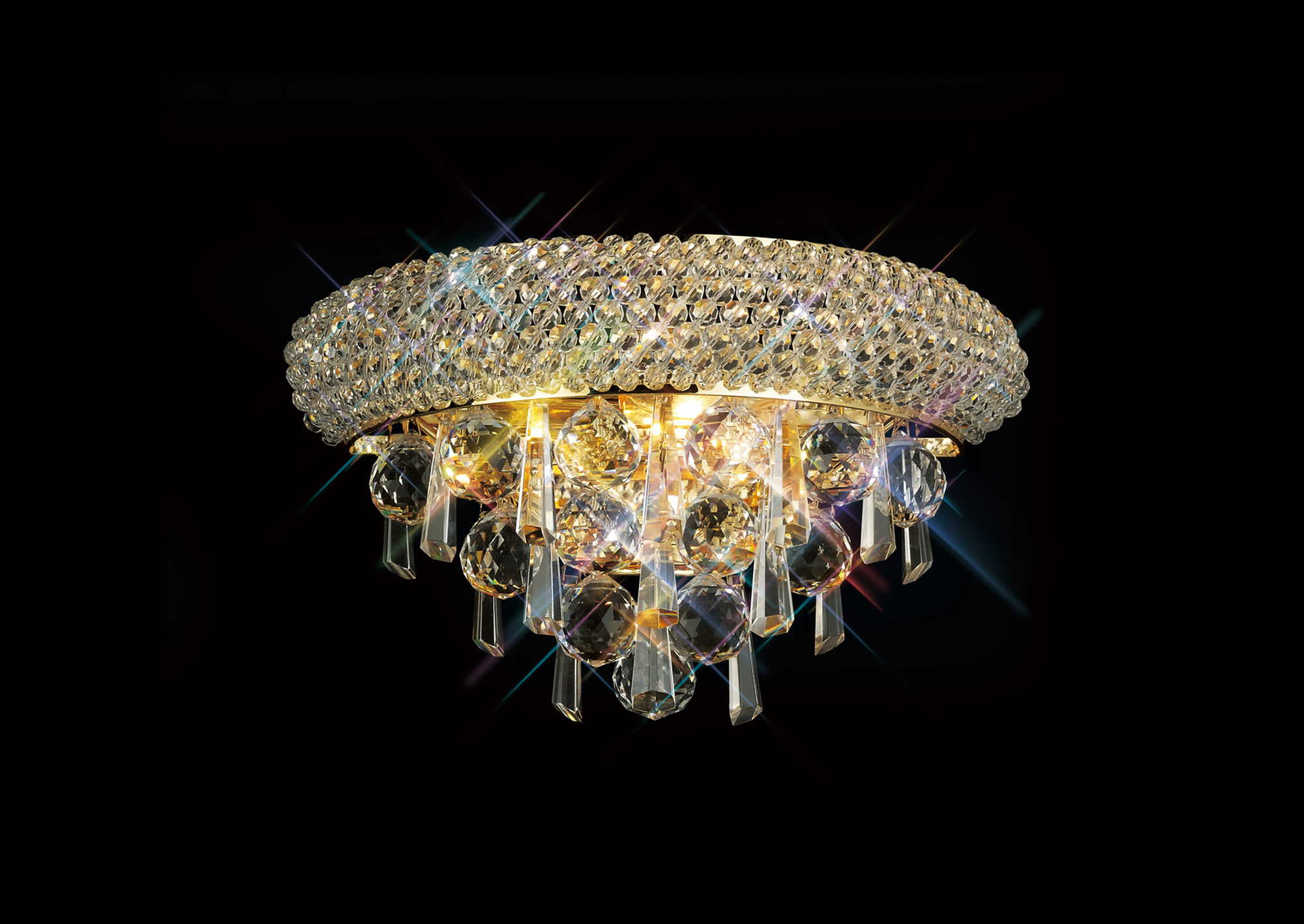 IL32100  Alexandra Crystal Wall Lamp 2 Light Gold